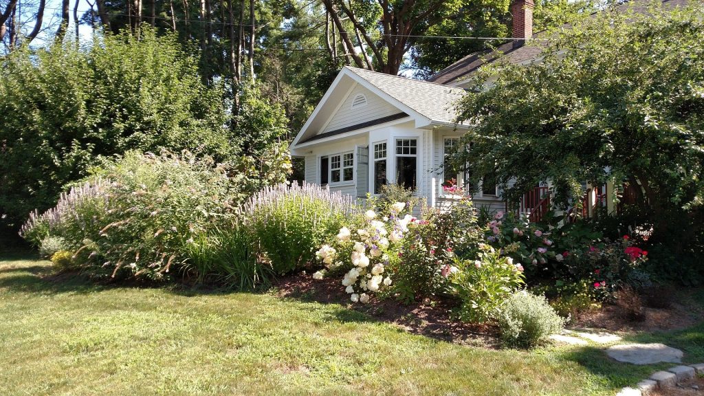 The front yard of a beautiful Alexandria VA summer home with an outdoor pest problem