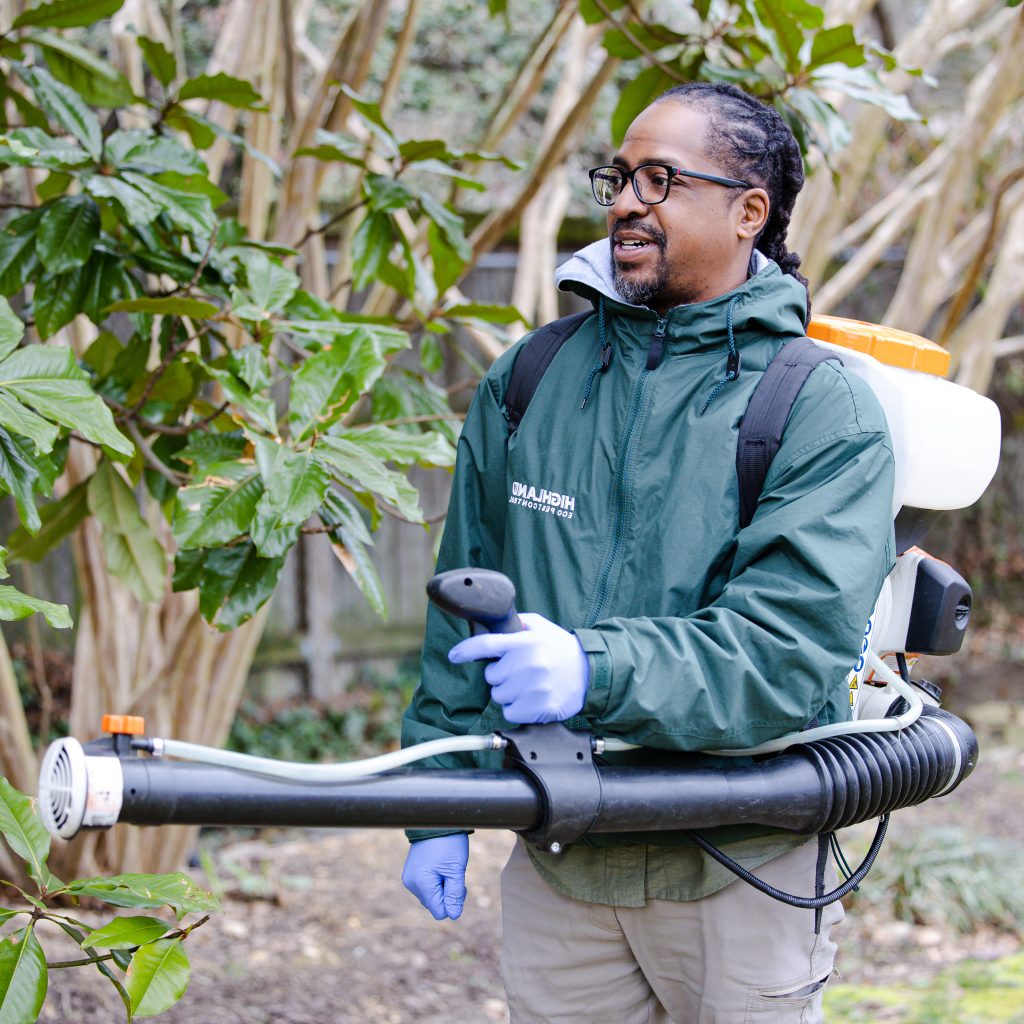 A environmentally friendly Mosquito Control Tech Spraying for backyard mosquitoes